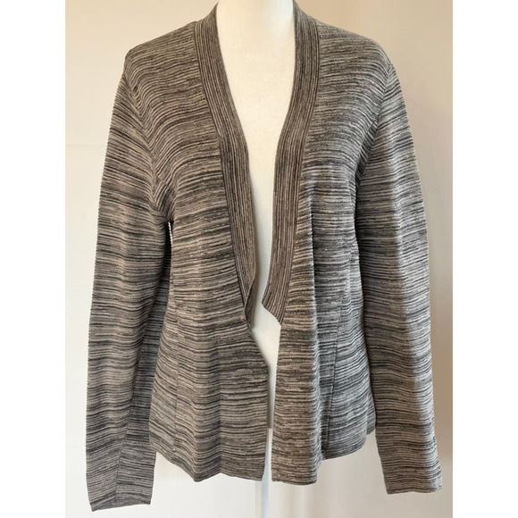 Eileen Fisher Collar Open Front Cardigan Size M (blazer cotton sweater knit) - Picture 1 of 4
